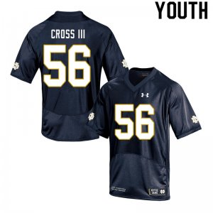 Notre Dame Fighting Irish Youth Howard Cross III #56 Navy Under Armour Authentic Stitched College NCAA Football Jersey TWT5899AI